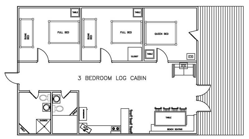 Log Cabin 3 Bedroom
